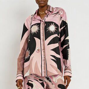 Emilio Pucci stella print silk oversized shirt SIZE US 6